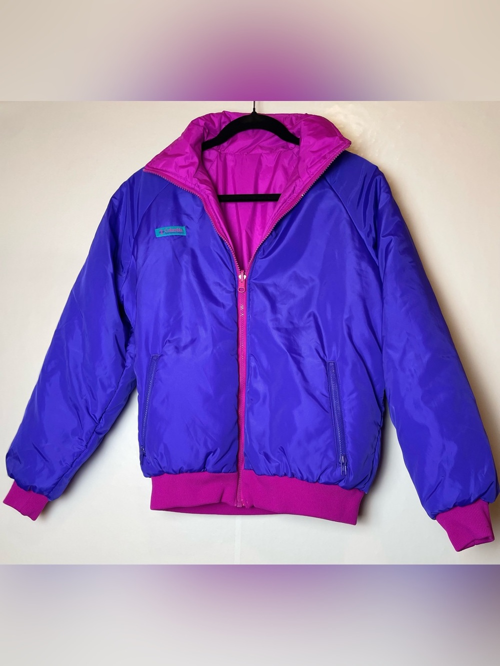 Columbia Purple & Pink Color Block Reversible Ski Jacket